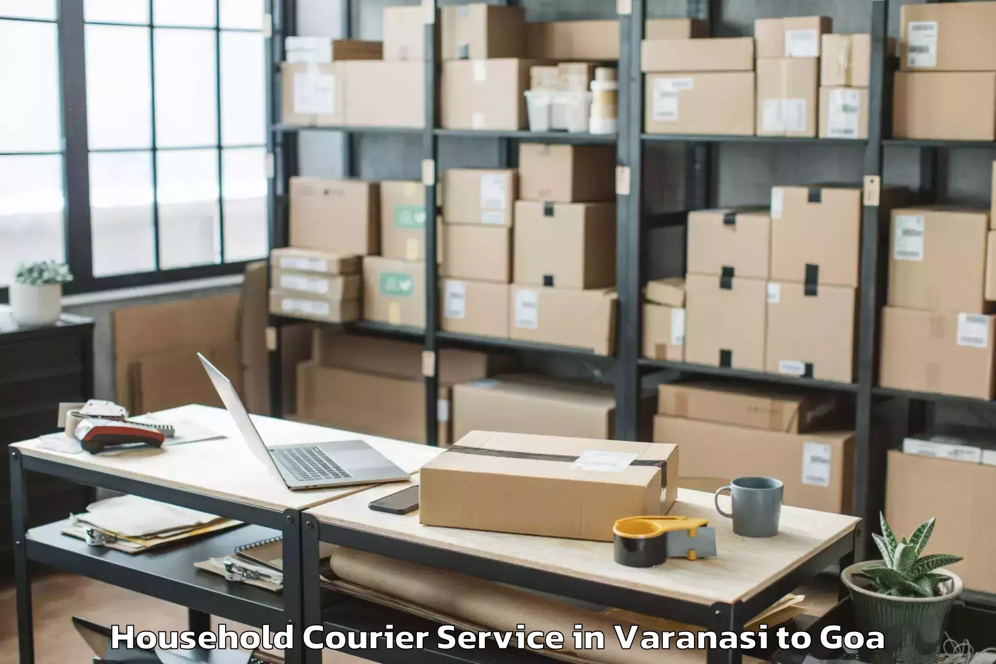 Varanasi to Sanquelim Household Courier Booking